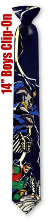 Batman Lightning 14inch Boys CliponTie by DC Comics -  Blue Polyester
