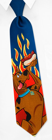 Scooby Doo Hot Dawg Tie by Hanna-Barbera -  Blue Silk