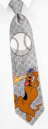 Scooby Doo Slugging Tie by Hanna-Barbera -  Silver Silk