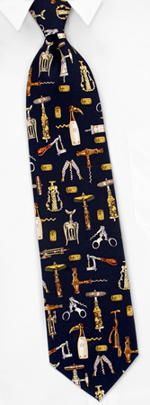 Corkscrew Collection Tie by Alynn Novelty -  Navy blue Silk
