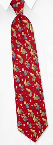 Reds & Whites Tie by Alynn Novelty -  Red Silk