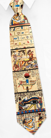 Egyptian Wall Art Wings Tie by Museum Artifacts -  Cream Silk