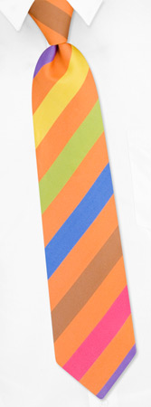 Wide Stripe Extra Long Tie by Brent Morgan Prep - Melon Silk