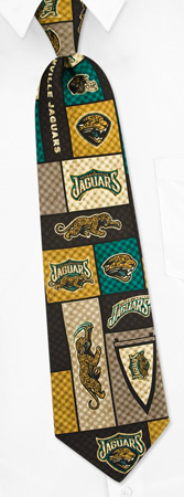 NFL Jacksonville Jaguars Plaid Tie by NFL - Black Polyester