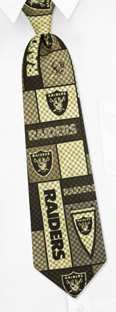NFL Oakland Raiders Plaid Tie by NFL - Black Polyester