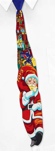 Santa Shaped Tie by Why-Knot -  Multicolor Silk