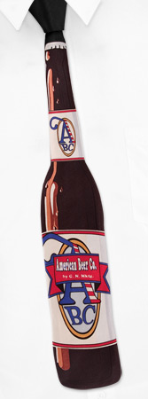 Beer Company Shaped Tie by Why-Knot -  Brown Polyester