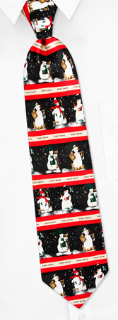 First Snow Snowmen Tie by First Snow -  Black Silk