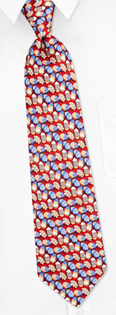Decorated Eggs Tie by Oak Hill Neckwear -  Red Silk