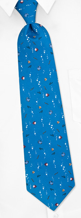 Crabs and Clams Tie by Oliver Fitz Neckwear -  Blue Silk