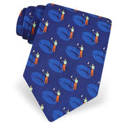 Tending the Flag Tie by Oak Hill Neckwear -  Navy blue Silk