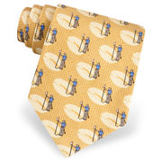 Tending the Flag Tie by Oak Hill Neckwear -  Melon Silk