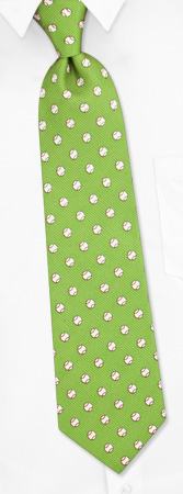 Baseball Stripe Tie by Oak Hill Neckwear -  Green Silk