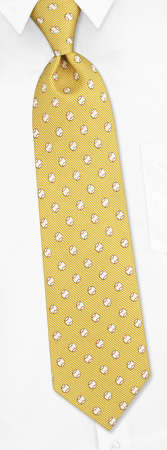 Baseball Stripe Tie by Oak Hill Neckwear -  Gold Silk