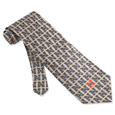 Nebraska Tonal Logo tan/taupe silk Tie
