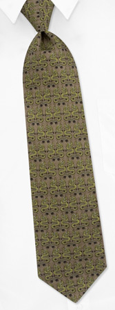 Lucky Dragon Repeat Tie by RM Style - Brown Silk