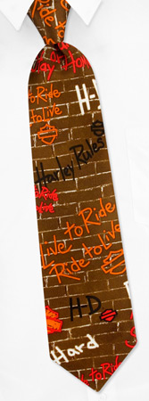 HD Brick Wall Tie by Harley Davidson -  Brown Silk