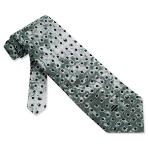 HD Drilled Aluminum Plate silver silk Tie HD Drilled Aluminum Plate silver silk Tie