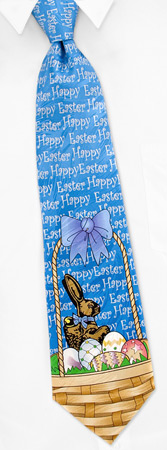 Easter Basket Tie by Keith Daniels - Blue Silk