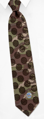 Army Crest Repeat Jungle Camo Tie by Wild Ties -  Multicolor Silk