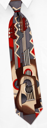 Abstract Guitar Tie by Wild Ties -  Rust Silk