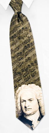 Bach Portrait Tie by Wild Ties -  Olive Silk