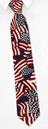 4th of July Boys Tie by Wild Ties -  Navy blue Silk