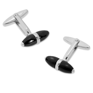 Accented Cones silver rhodium Cufflink