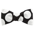 Large Polkadot black silk Freestyle Bowtie