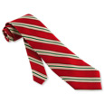Red and White Repp Stripe red silk Extra Long Tie