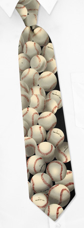 Baseball USA Tie by Parquet Novelties -  Black Polyester