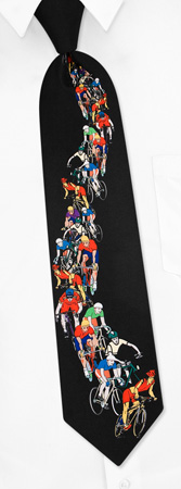 Bike Race Tie by Parquet Novelties -  Black Polyester