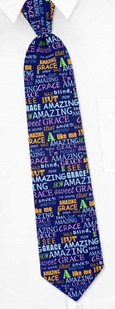 Amazing Grace Tie by Parquet Novelties -  Blue Polyester