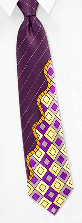 Squared Off Tie by Electric Neckwear -  Purple Silk