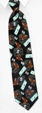Money Management Tie by Parquet Novelties -  Black Polyester
