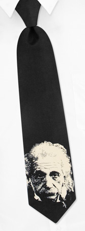 Albert Einstein Tie by The American Necktie Co -  Black Microfiber