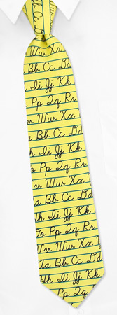 Alphabet Tie by The American Necktie Co -  Yellow Microfiber