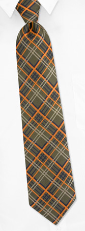 Autumn Plaid Tie by The American Necktie Co -  Olive Microfiber