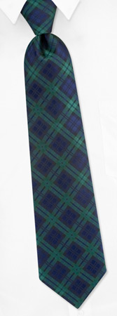 Black Watch Plaid Tie by The American Necktie Co -  Black Microfiber