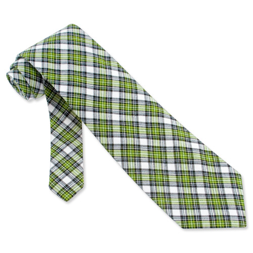 green plaid tie. Lime Plaid Tie by The American