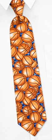 Basketballs Tie by The American Necktie Co -  Brown Microfiber