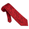 Woven Roses red microfiber Tie