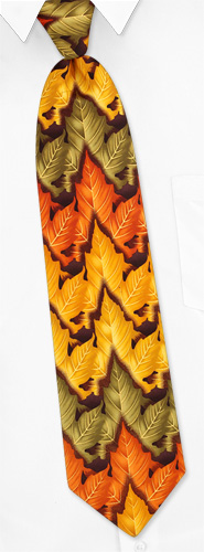 Autumn Leaves Tie by The American Necktie Co -  Brown Microfiber