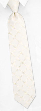Ahnapee Squared Tie by Jacob Alexander -  Cream Polyester