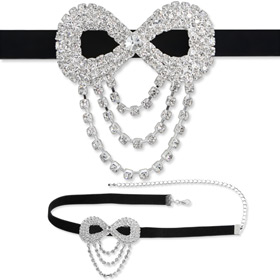 Crystal Bowtie Choker Ladies Bowtie by Rabella -  Clear Rhinestone