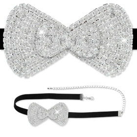 Crystal Bowtie Ladies Bowtie by Rabella -  Clear Rhinestone